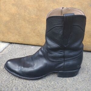 TECOVAS The Dean Mens Size 14 D Midnight Black Leather Western Cowboy Zip 9"